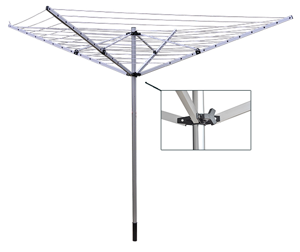 Haushalt International Wäschespinne aus Aluminium mit 50m Wäscheleine 40023