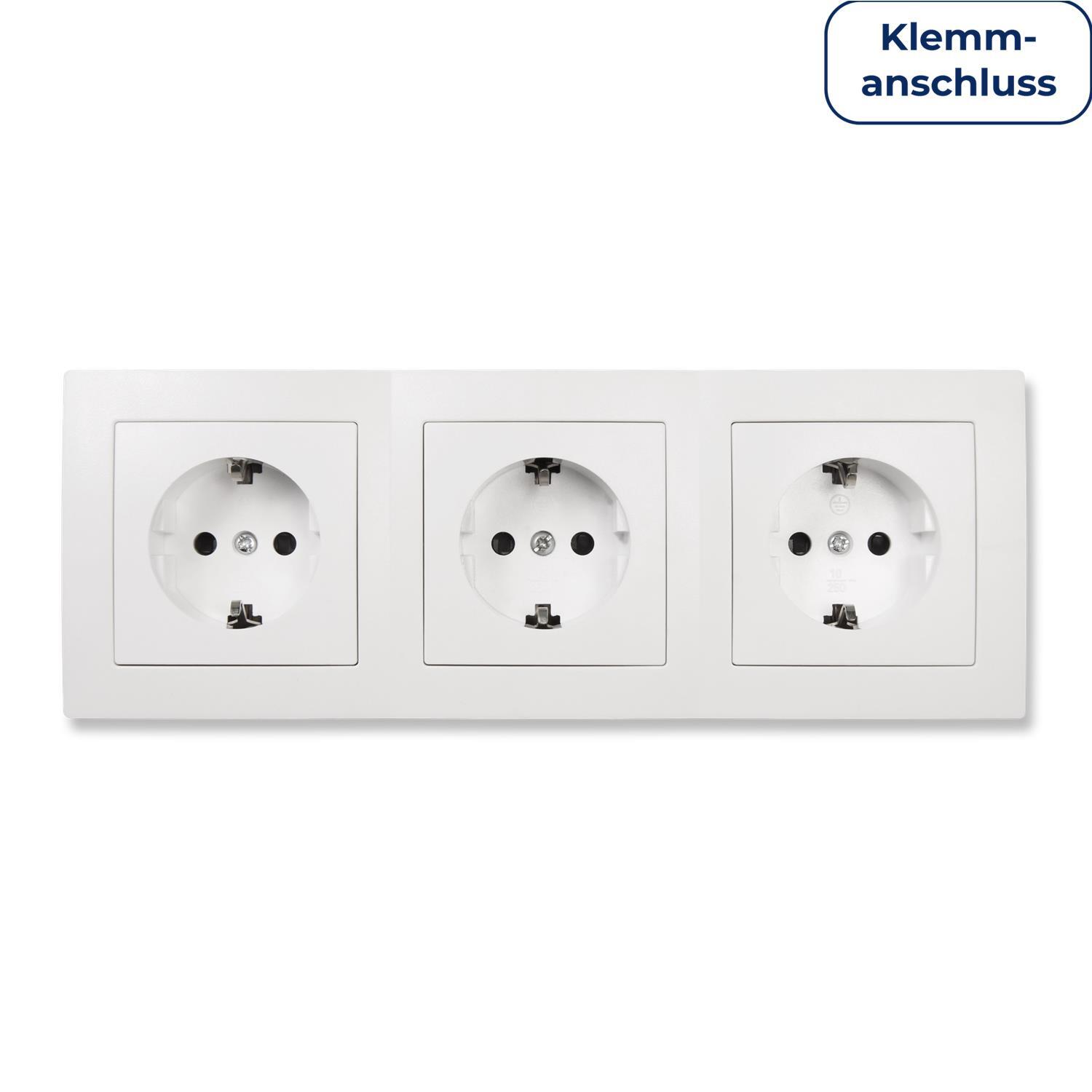 MC POWER – FLAIR – Set di prese e interruttori da incasso I Entertain I 21 pezzi I interruttori della luce, presa per antenna RJ45 + RJ11, colore: bianco opaco