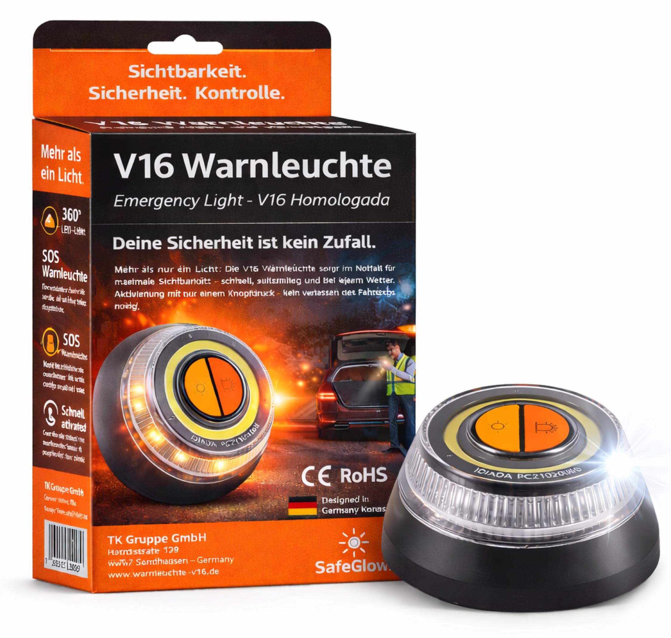 Balise De Sécurité Tiiyee – Lumière Clignotante LED, Détresse Visuelle, étanche IP65, Pour Bateaux Et Pêche De Nuit (fonctionne Avec 2 Piles R20)