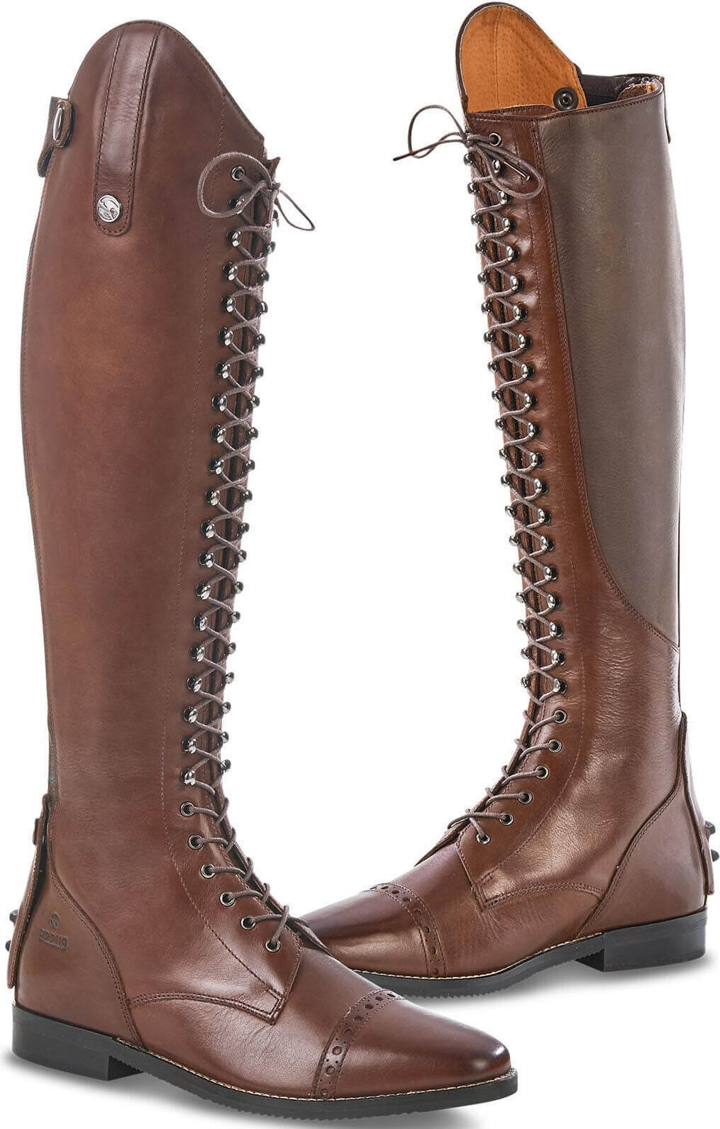Shires Moretta Gianna Stivali Da Equitazione In Pelle – Marrone, Adulti, Taglia 6XW, Con Cerniera YKK E Suola Antiurto