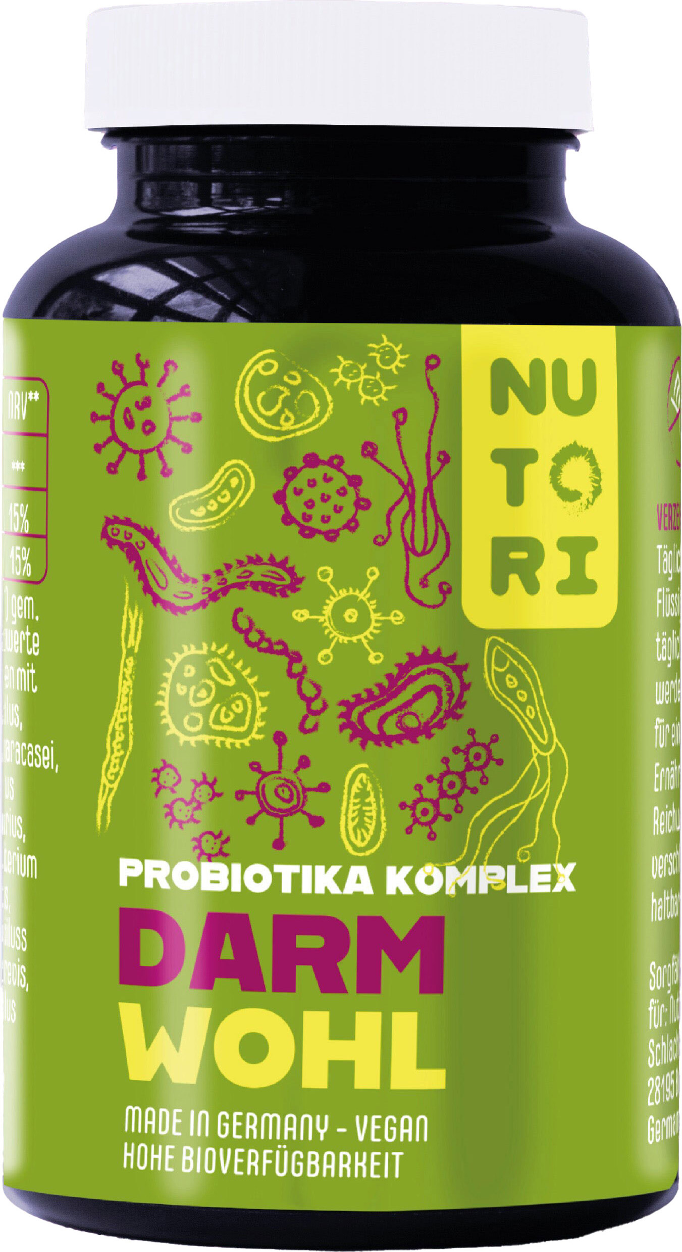 Nutori Darm Wohl – Mit Inulin und Zink zur Unterstützung von Verdauung & Immunfunktion 60 Kapseln