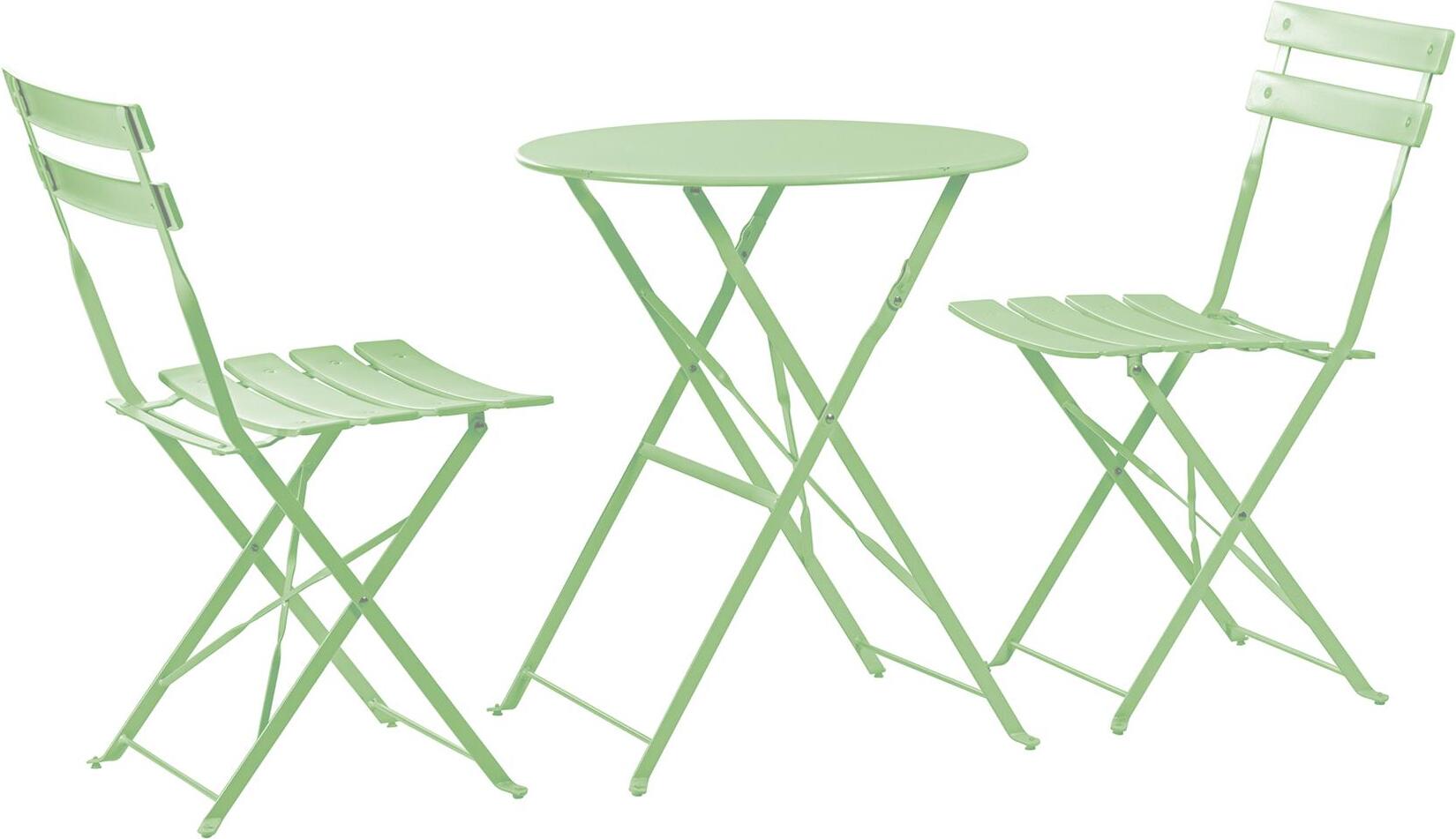 Harbour Housewares 2-Sitzer Sussex Bistro-Set – rund – Salbeigrün ST-HH-BISTRO-SGR