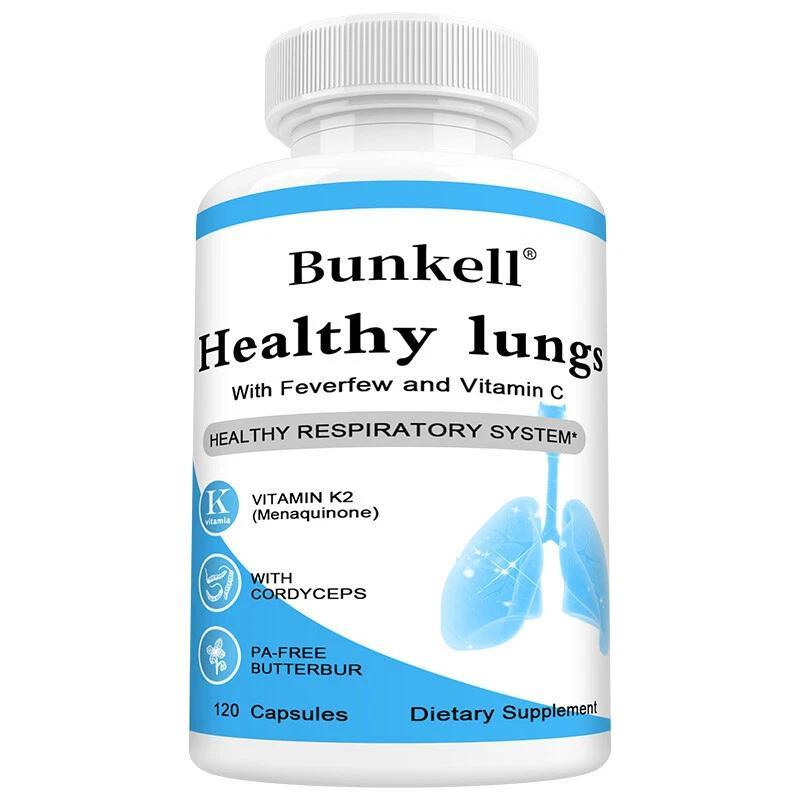 Bunkell Healthy Lungs (120 Kapseln) Nahrungsergänzungsmittel, Lunge, Atemwege, Lungengesundheit, Reinigung, Entgiftung, Gesundheit der Atemwege