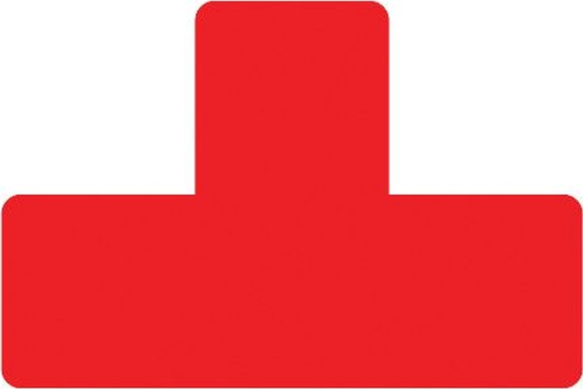 Tarifold Fußbodensymbol 'T' 15cm rot Packung mit 5 Stück 197303