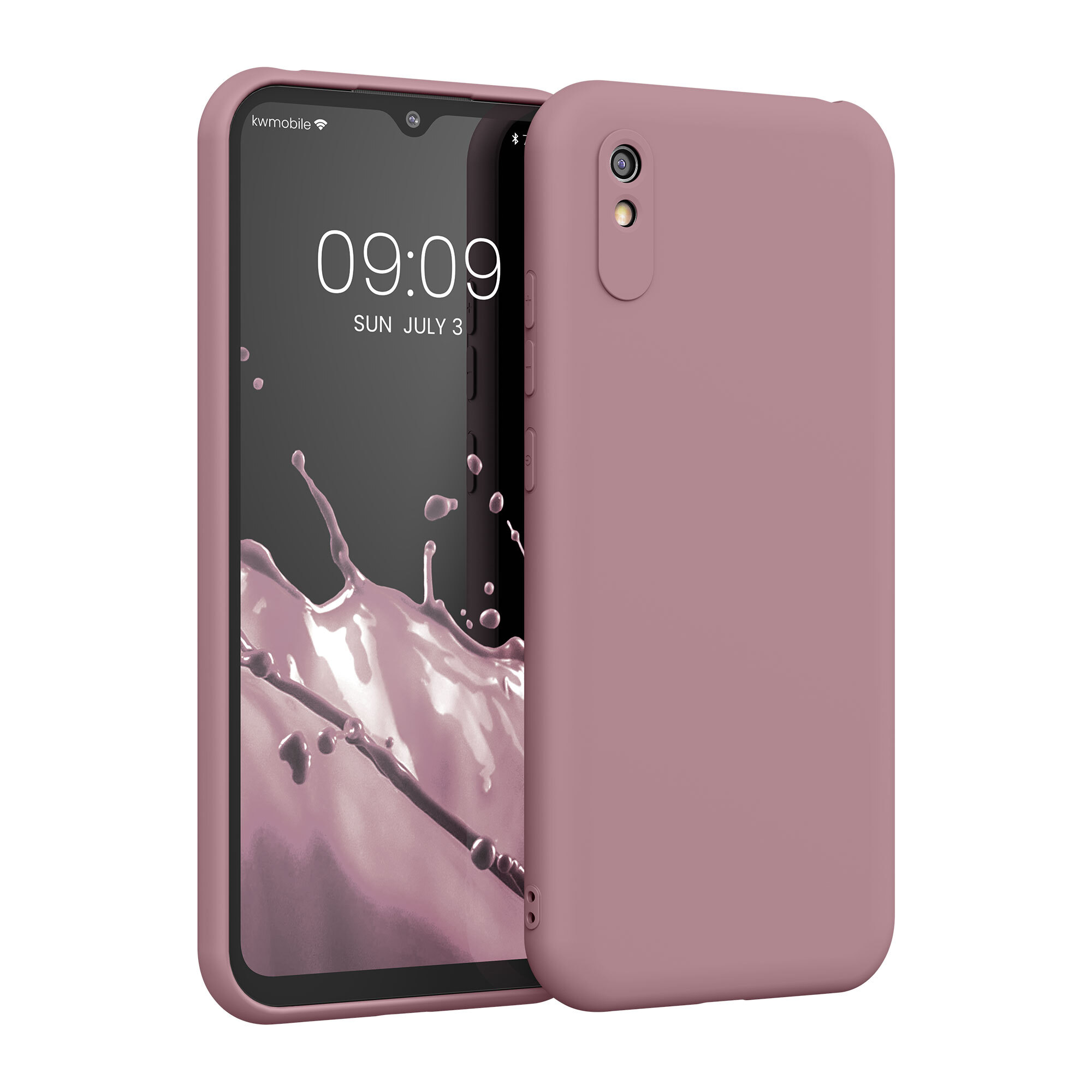 Kwmobile Cover Per Xiaomi Redmi 9A / 9AT – Silicone TPU Trasparente Con Fatina Alata Oro Rosa, Protezione Antiurto