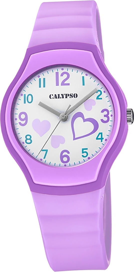 Calypso plastové hodinky pre mladých K5806/3 analógové módne náramkové hodinky fialové D2UK5806/3