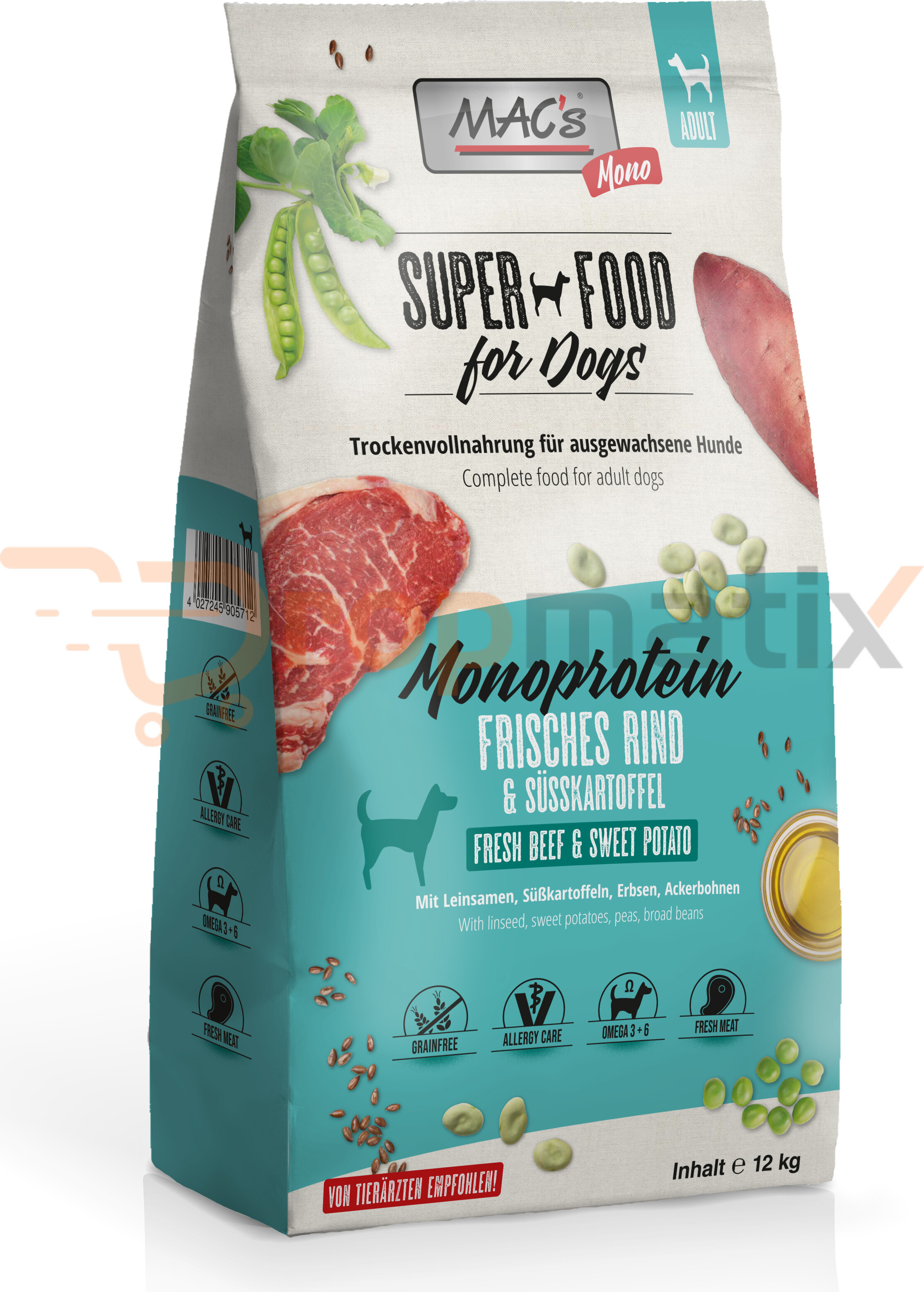 MAC's DOG Mono Rind Hundetrockenfutter 12 kg