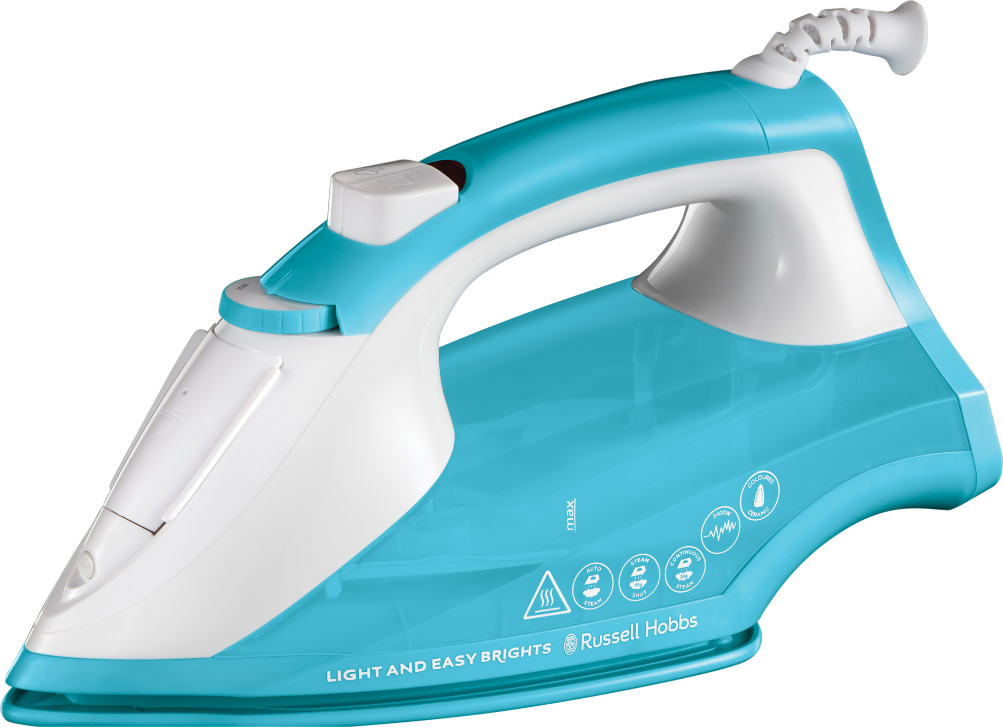 Russell Hobbs 26482-56 Bügeleisen Dampfbügeleisen Keramik-Bügelsohle 2400 W Blau, Weiß
