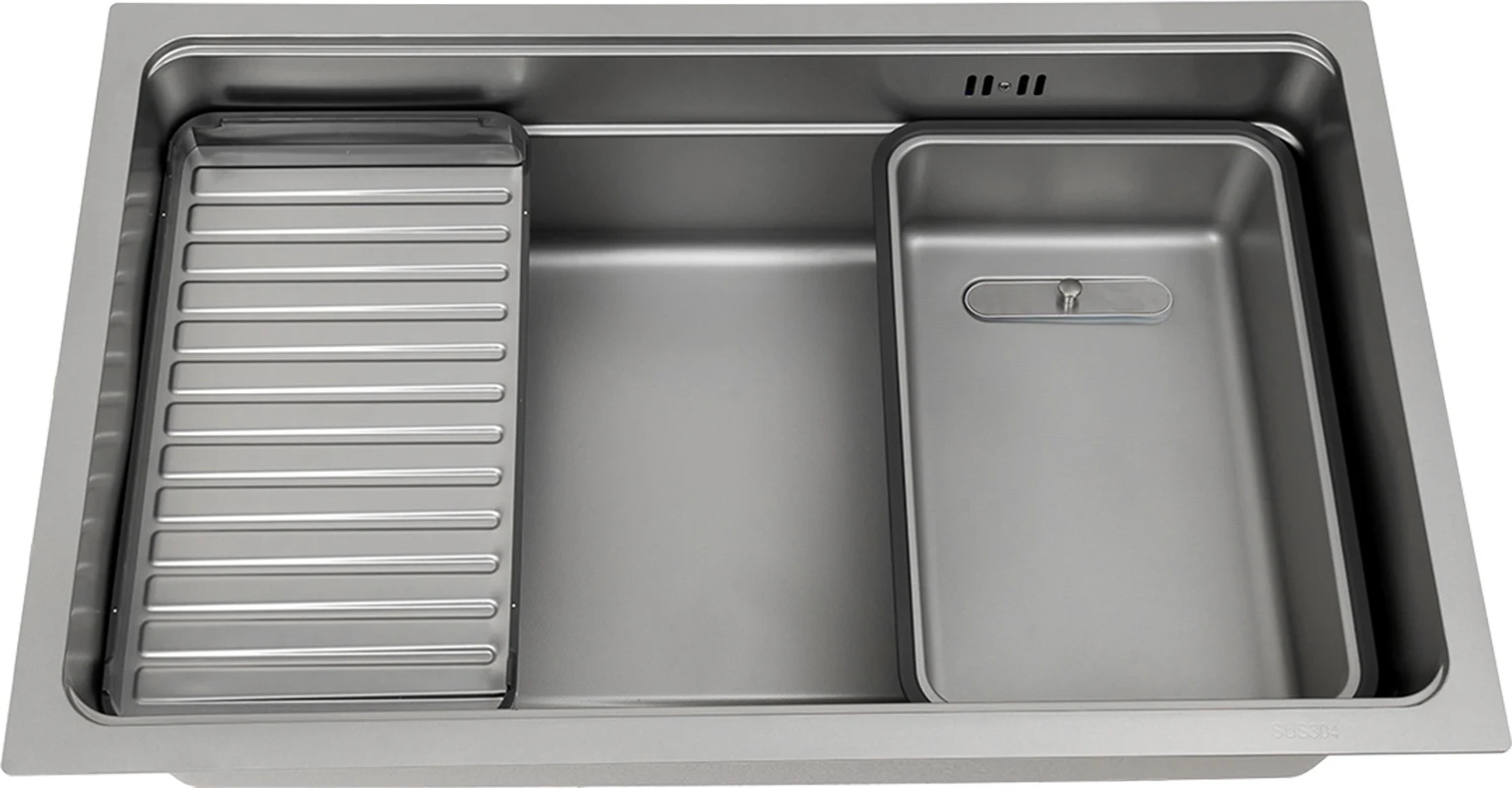 OEM Edelstahlkchensple, geruscharm, leicht zu reinigen, Grau Silber 2393