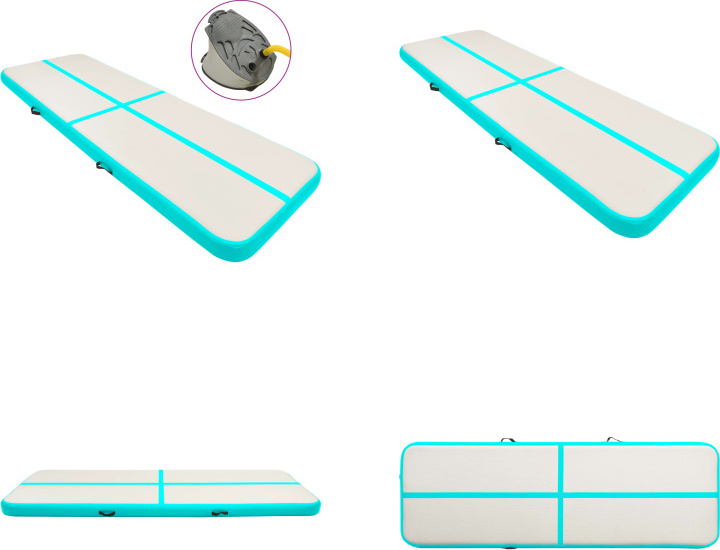 vidaXL Aufblasbare Gymnastikmatte mit Pumpe 400x100x20 cm PVC Grün - Gymnastikmatte - Gymnastikmatten - Gymnastik Yoga Matte - Gymnastik Yoga Matten HL92681