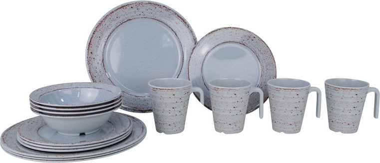 Gimex Melamin Geschirr-Set CASA GREY 16-tlg.