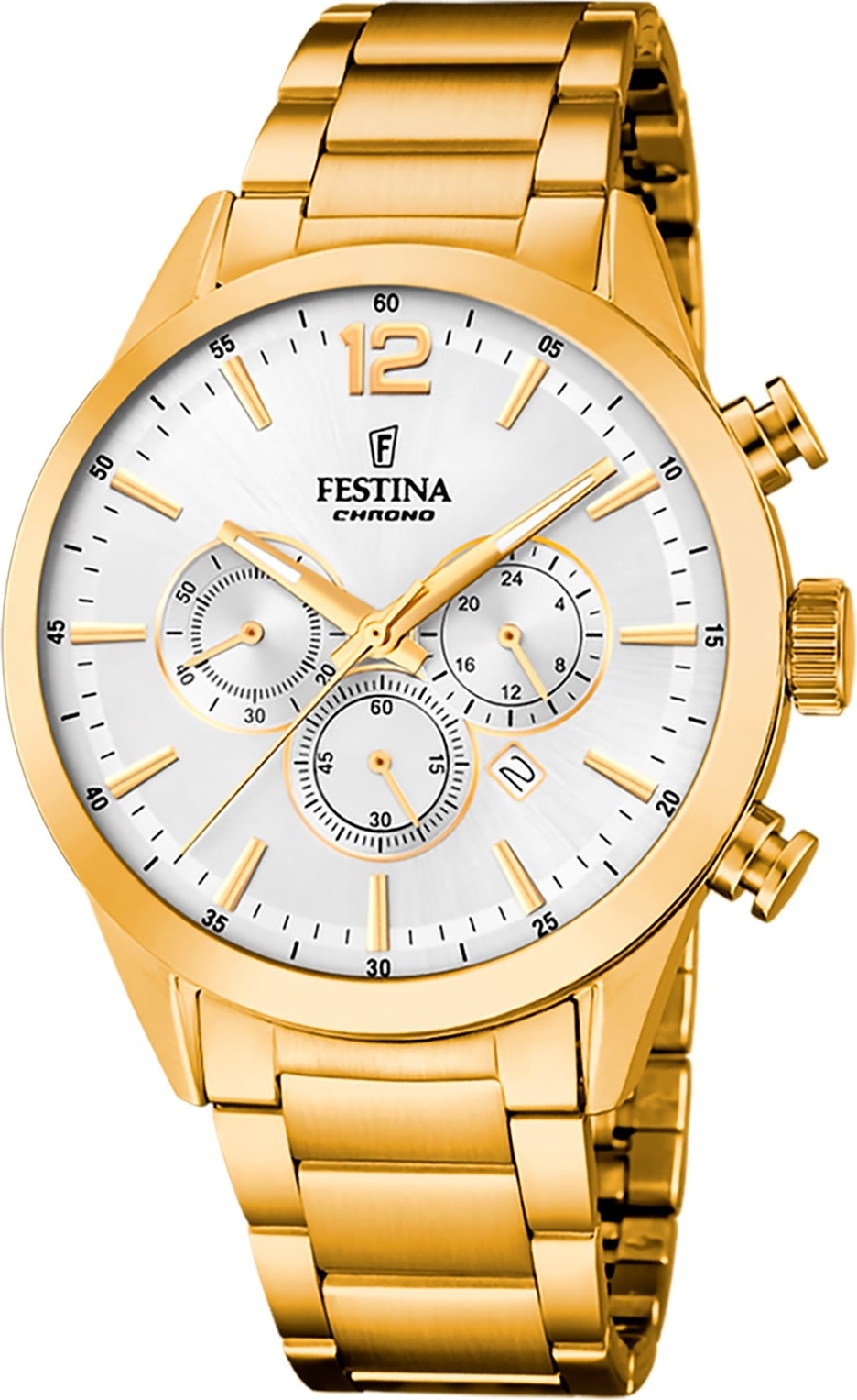 Pánske náramkové hodinky Festina z nehrdzavejúcej ocele zlaté Elegant D2UF20633/1