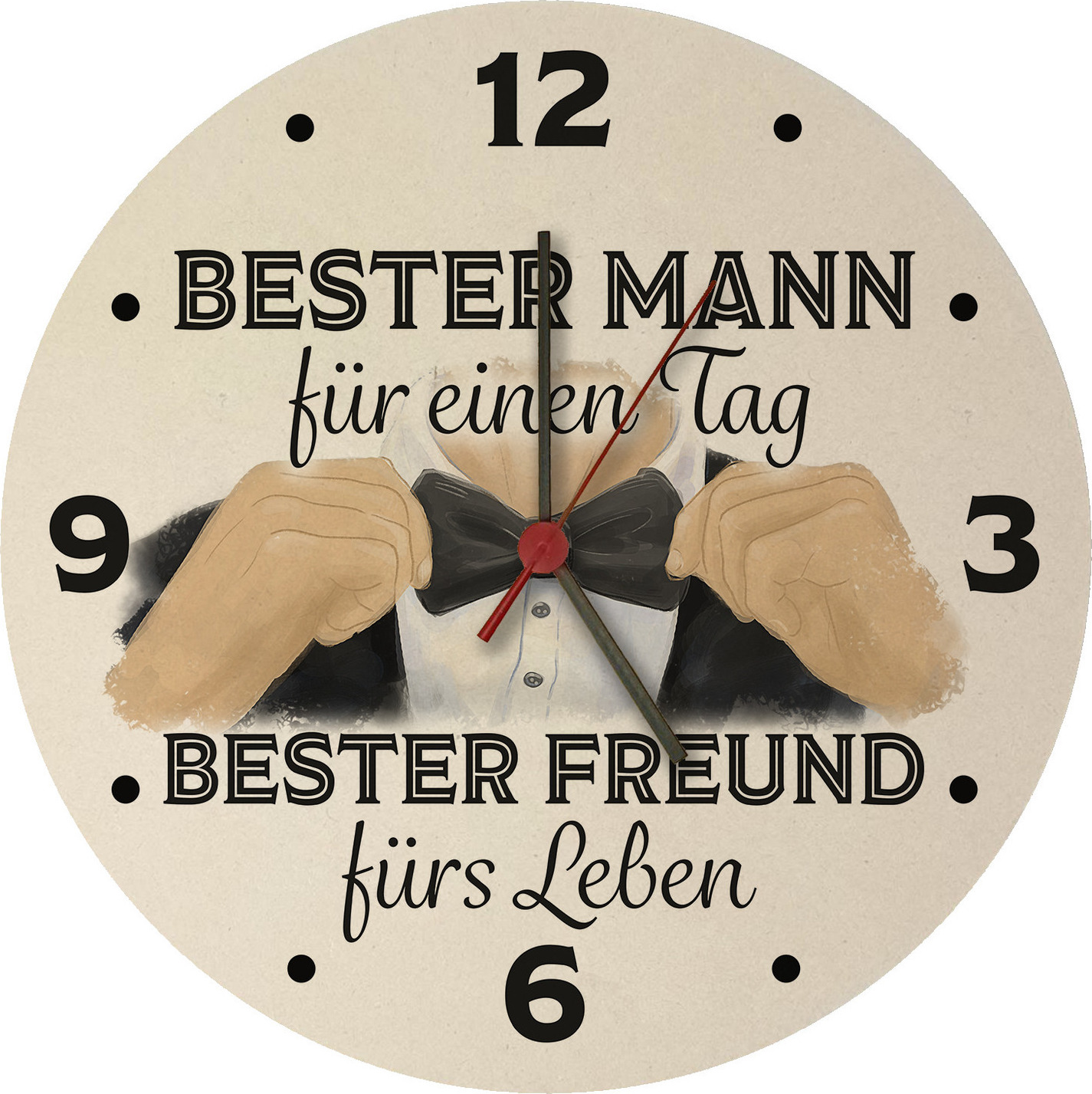speecheese Trauzeuge Wanduhr aus MDF mit Spruch Bester Mann ewiger Freund 1004207