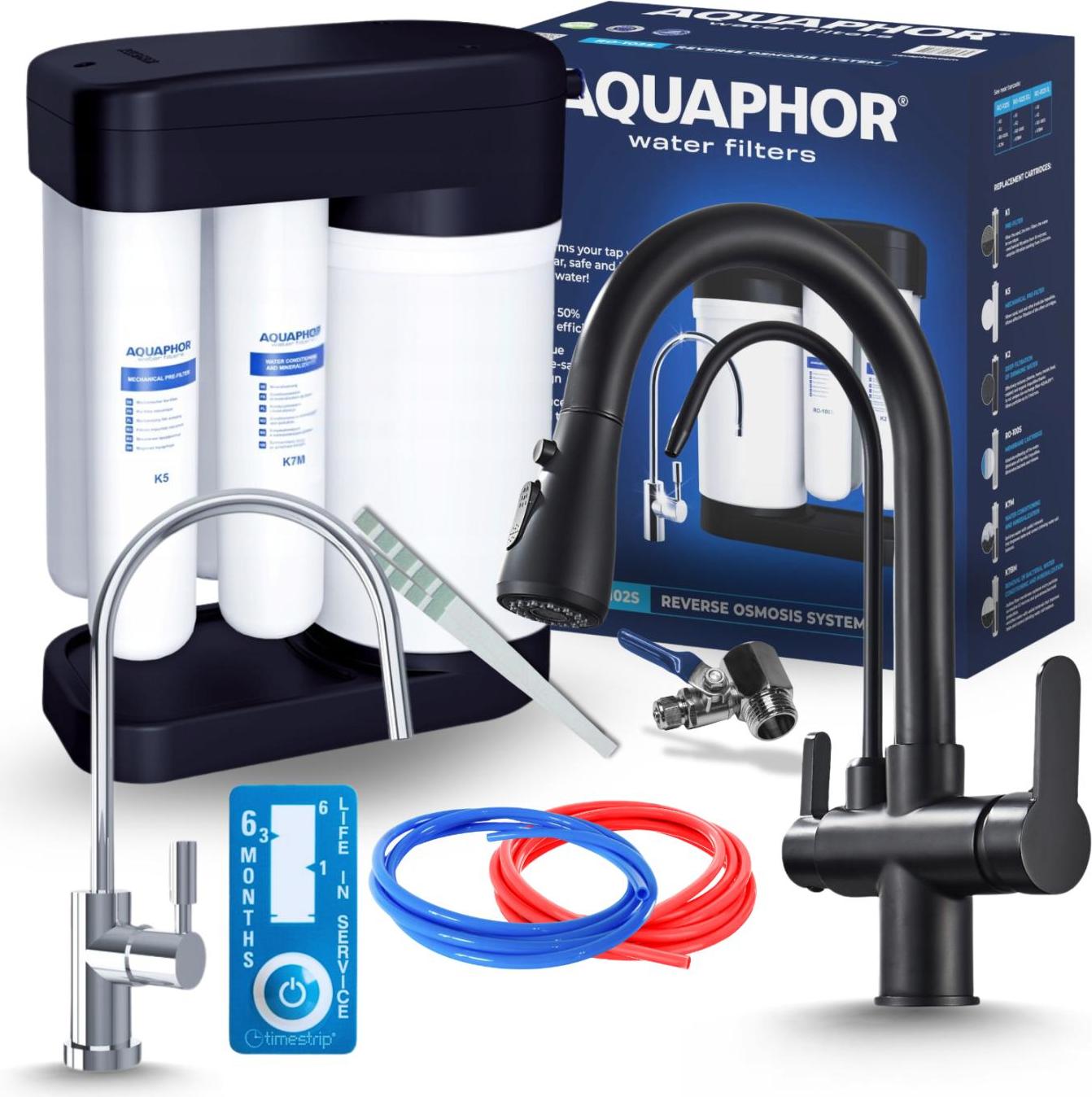 Wasserfilter Ro Morion 3-Wege Küchenarmatur Schwarz Matt Image