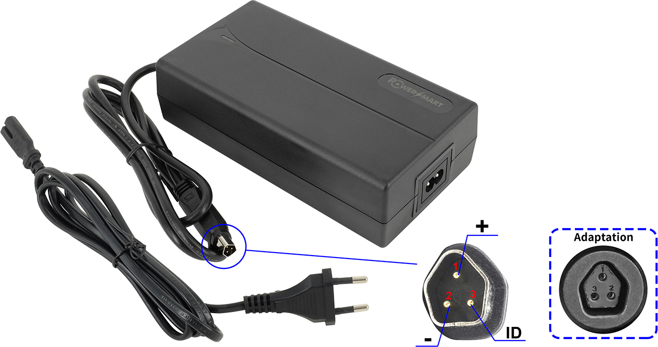 Leicke Ull 42V 2A Caricabatterie Per Fischer Bicicletta Elettrica, EurCon Can 3PIN, Adatto A 36V 2A Batteria Di Phylion DZLM3620-M2 - Foto 7