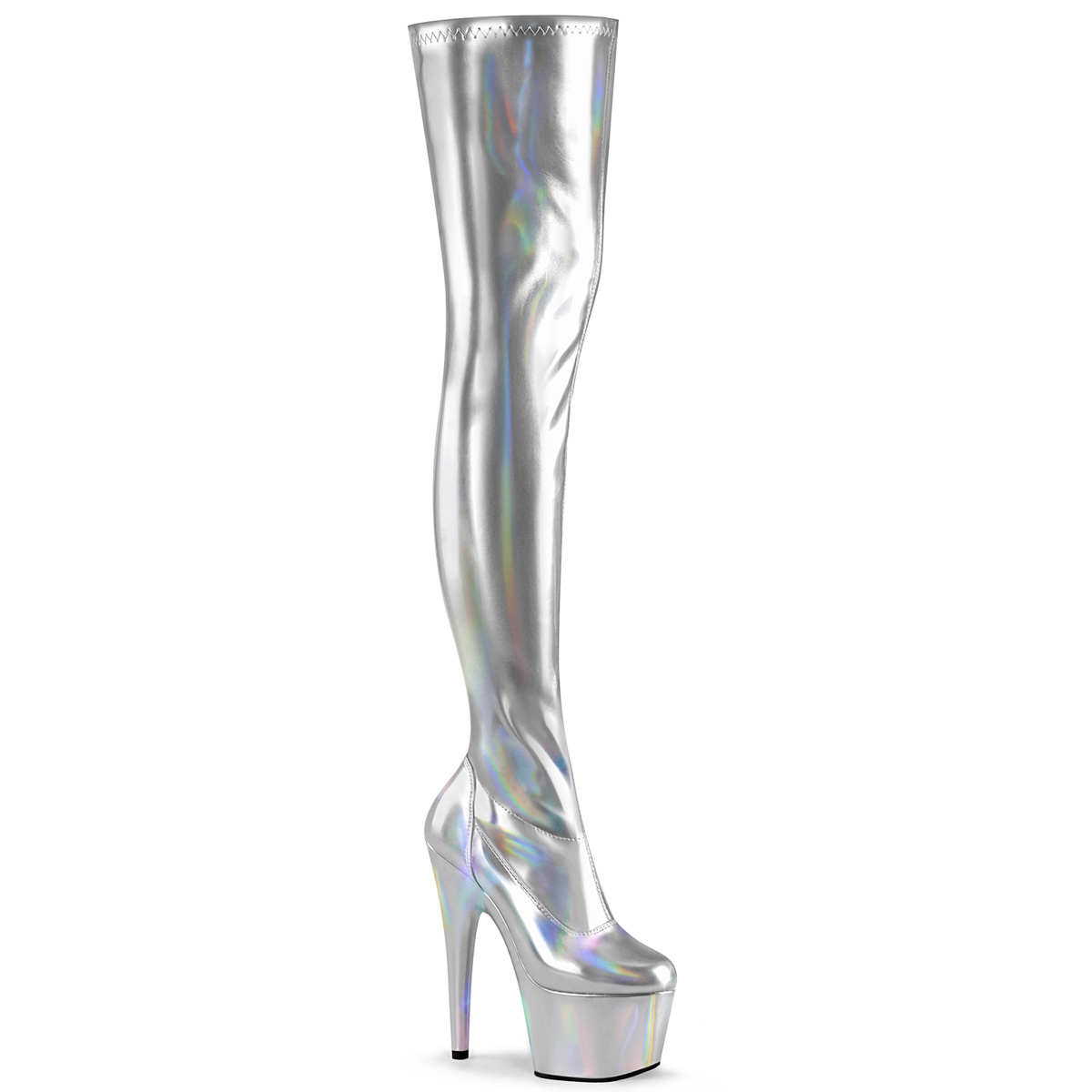 ADORE-3028 Pleaser Vysoké topánky nad kolená na podpätku čierne matné 3 pracky