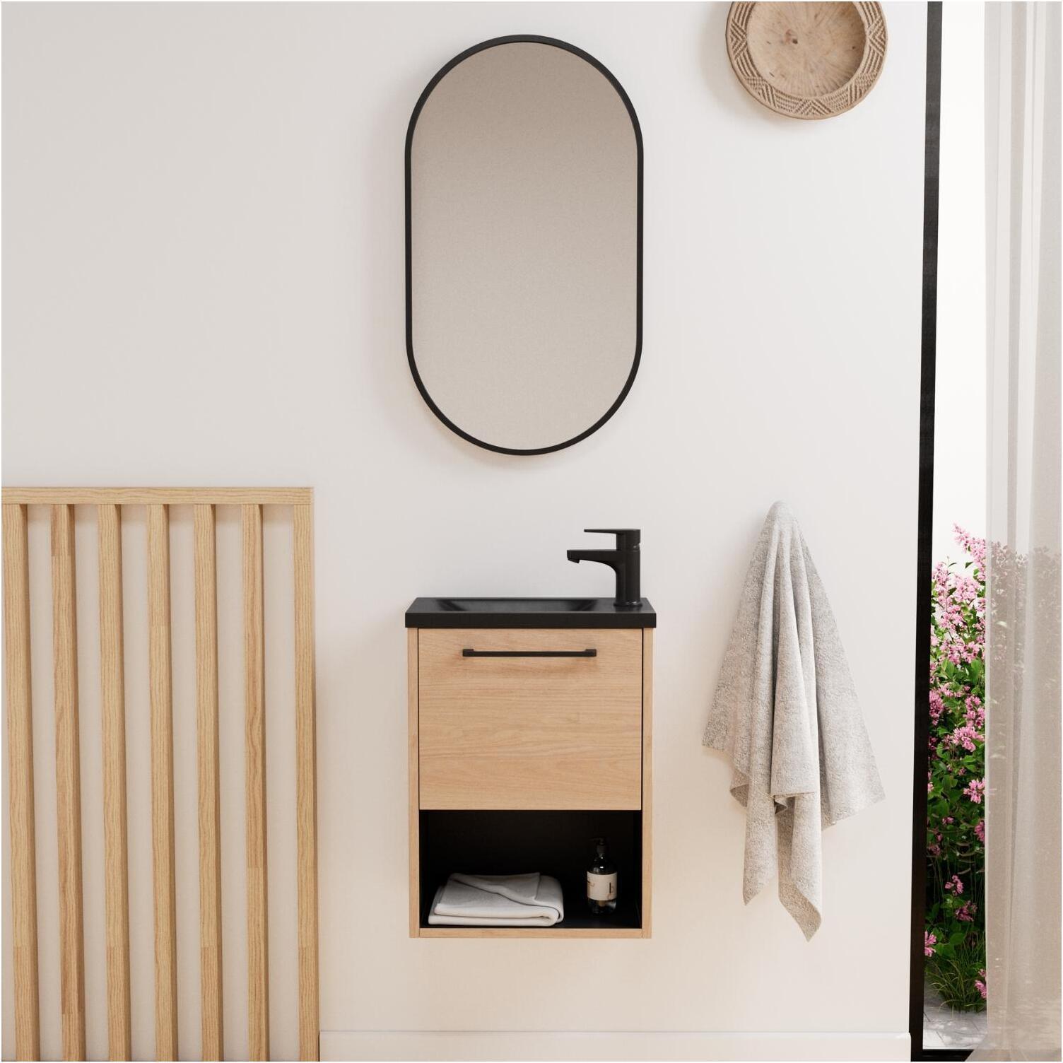 MOB-IN NIKA Waschtischset mit Nische und ovalem Spiegel