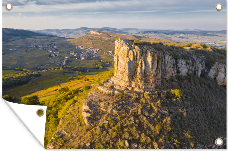 MuchoWow® 60x40 cm Outdoor-Poster Gartendeko Sichtschutz Garten Poster für den Garten Kalksteinfelsen Solutre 133|182995292