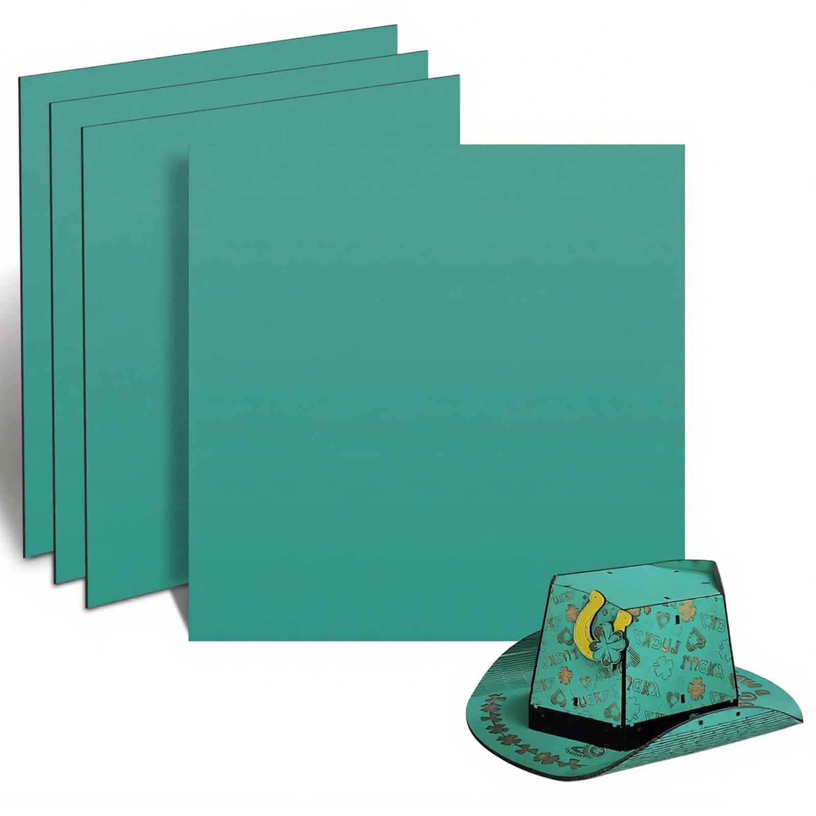 ATOMSTACK Laser Farbige Sperrholzplatte Linde Holz–4 Stück 30x30x3cm, Unbehandeltes Holzplatte für Schneiden & Gravieren, DIY & Handwerksprojekte-Grün