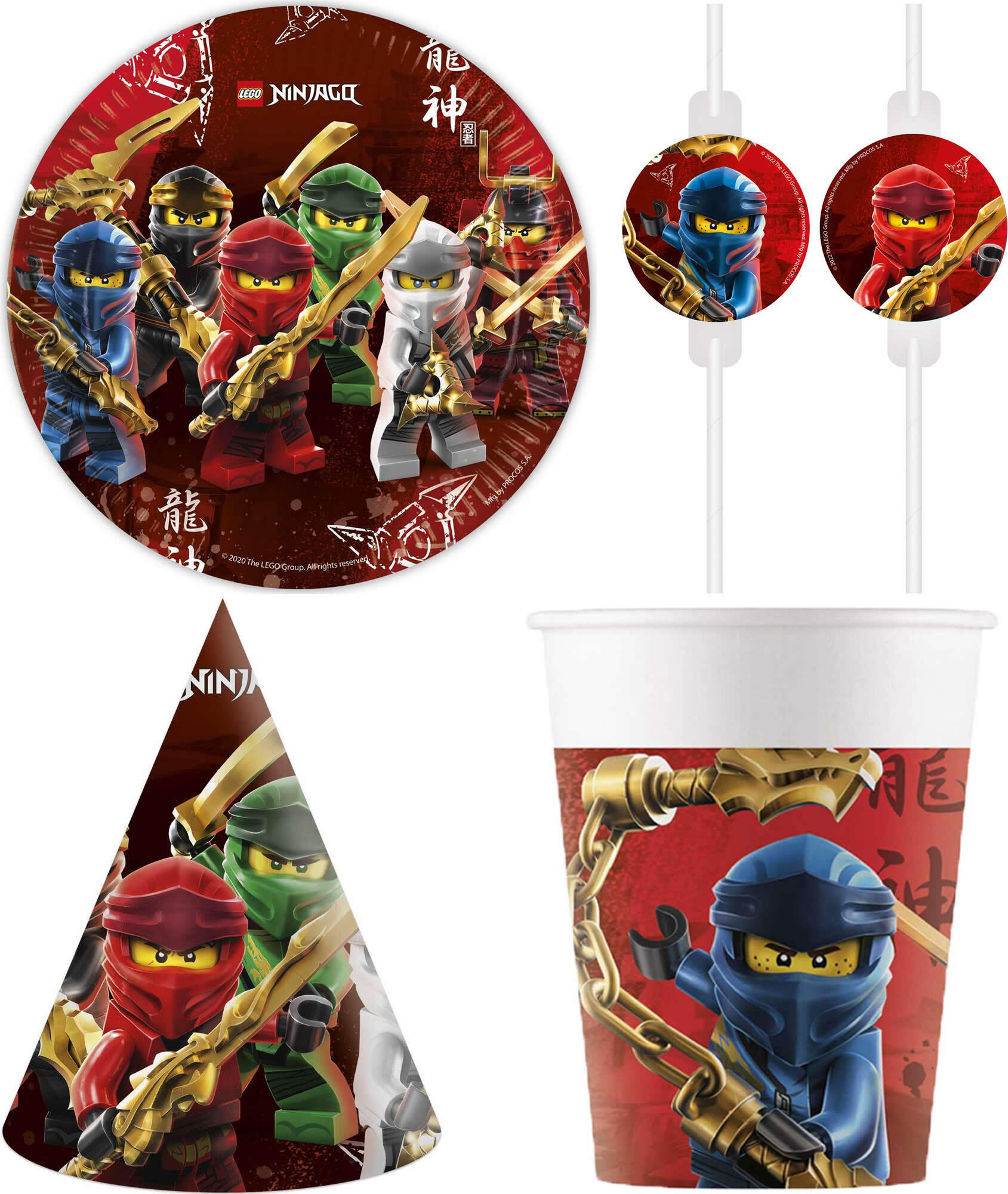 Ninja Geburtstag Deko Set 90-teilig - Komplette Party Dekoration Für Kindergeburtstag 6 Jahre