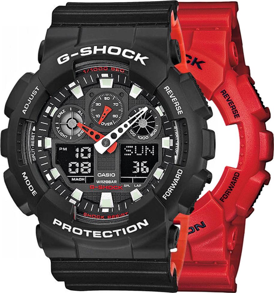 Casio G-Shock SET GA-100B-4AER hodinky + BEZEL 10508136 + BAND 10577142 20BAR