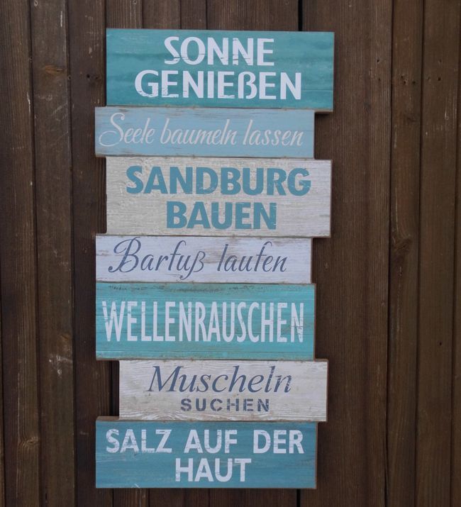 Deko-Impression Schild Strandregeln Gartenregeln Beach Relax Sonne Holz /MDF Geschenk 49 cm 33542934000505