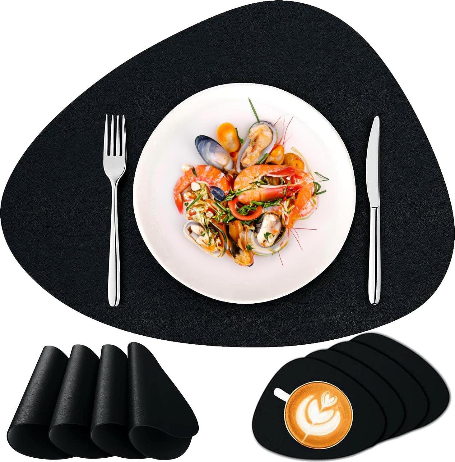 Gockowiak Satz von 8 TRIVAL BLACK Tischsets