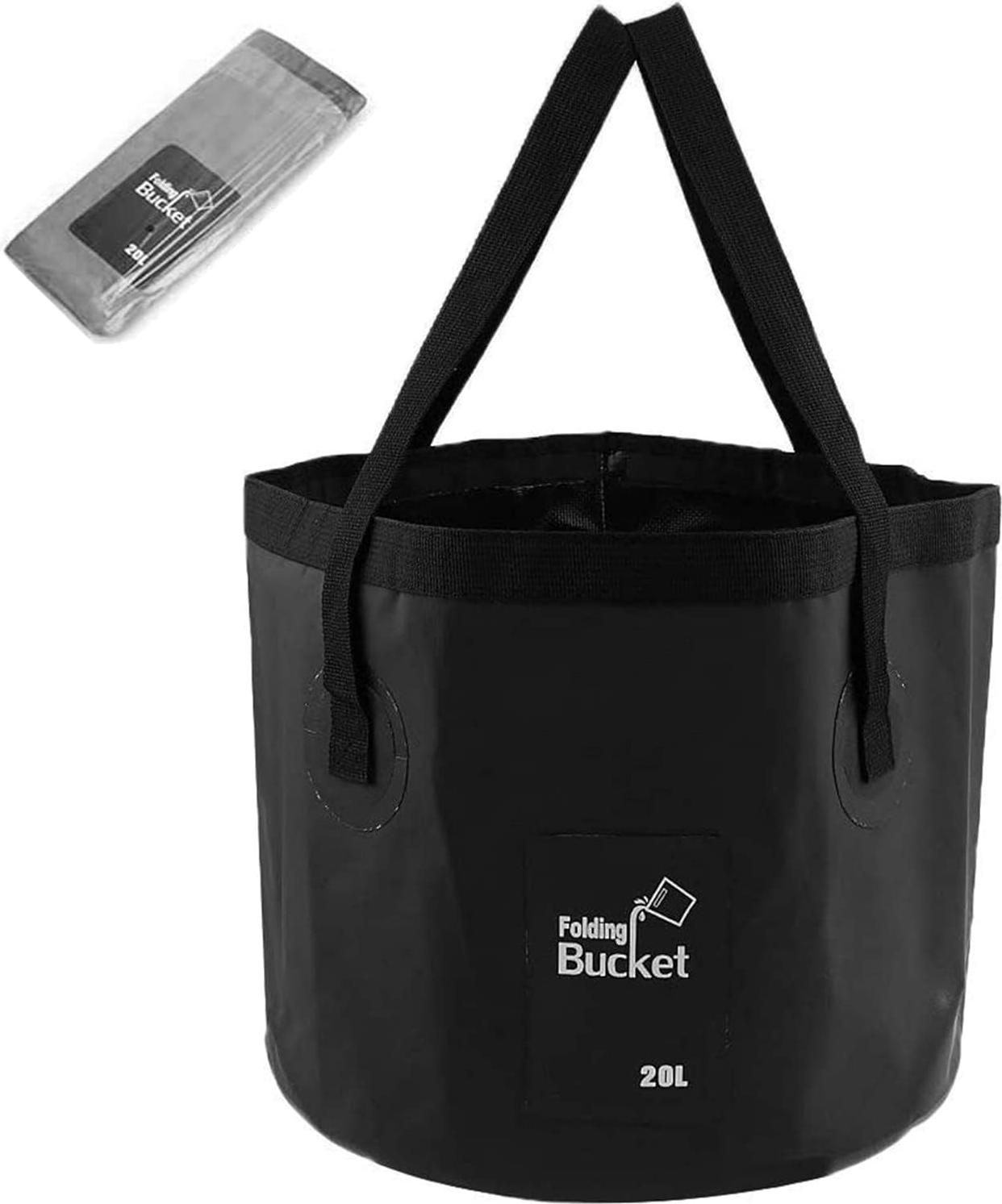 Einemgeld Faltbarer Eimer, Faltbares Waschbecken, Faltbarer Eimer-Waschbecken, Tragbarer und zusammenfaltbarer Wasserbeutel-Waschbecken-Eimer Reise-Faltwasserbeutel für Reisen, Camping, Waschen, Angeln (20L) K-PCXJ-20260102-43