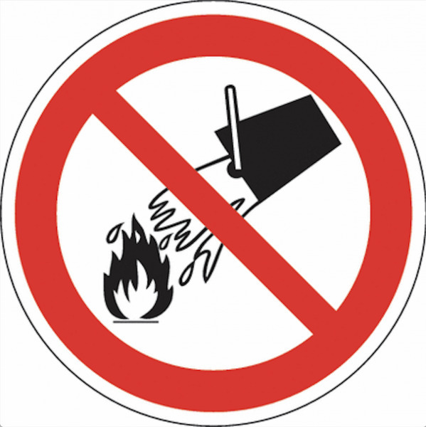 MBS FIRE Verbotsschild nach ISO 7010 P011 Mit Wasser löschen verboten Ø 200mm