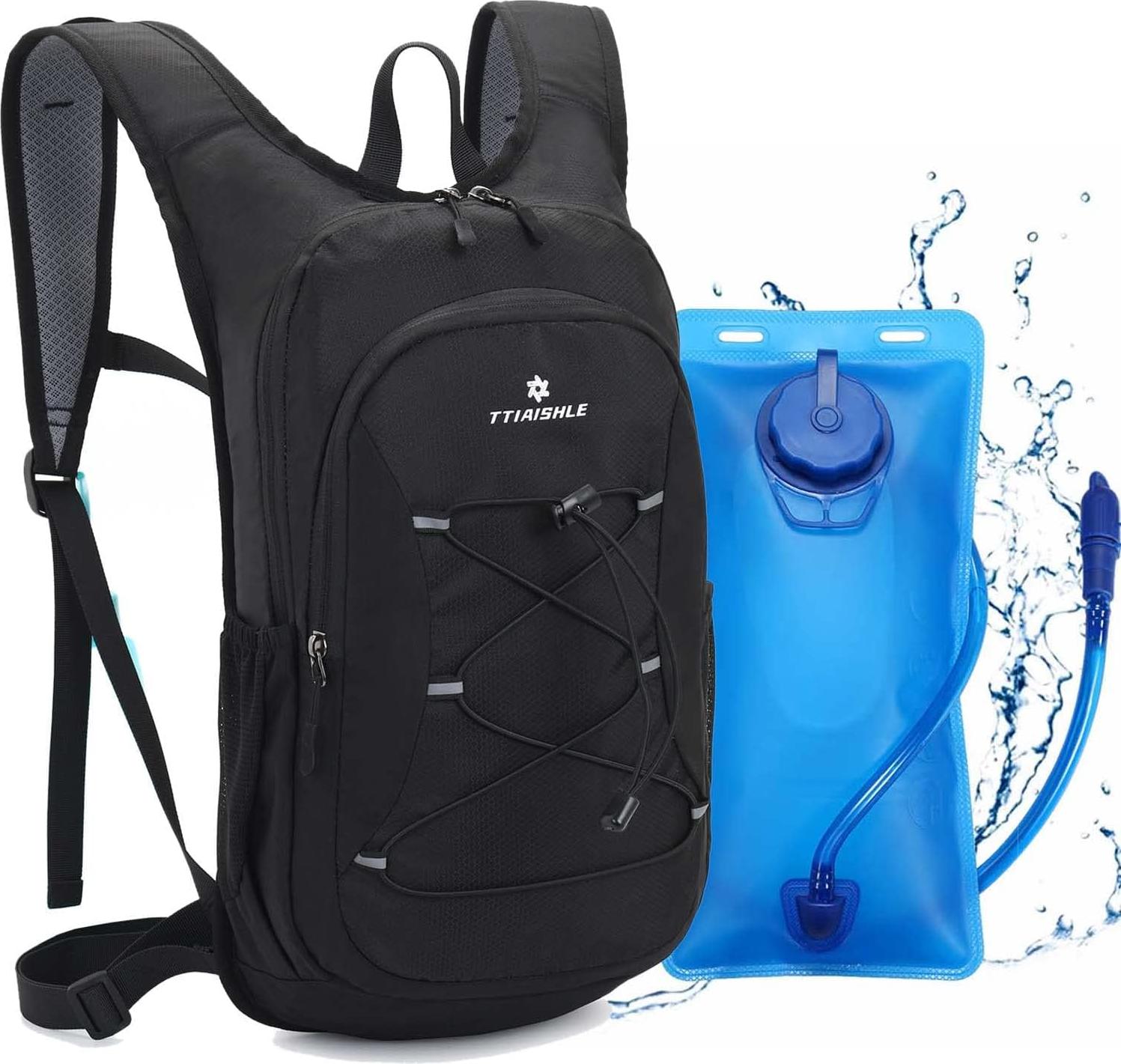Markenlos Trinkrucksack mit 2 Liter Wasserblase - Ideal zum Wandern, Radfahren, Laufen und Skifahren