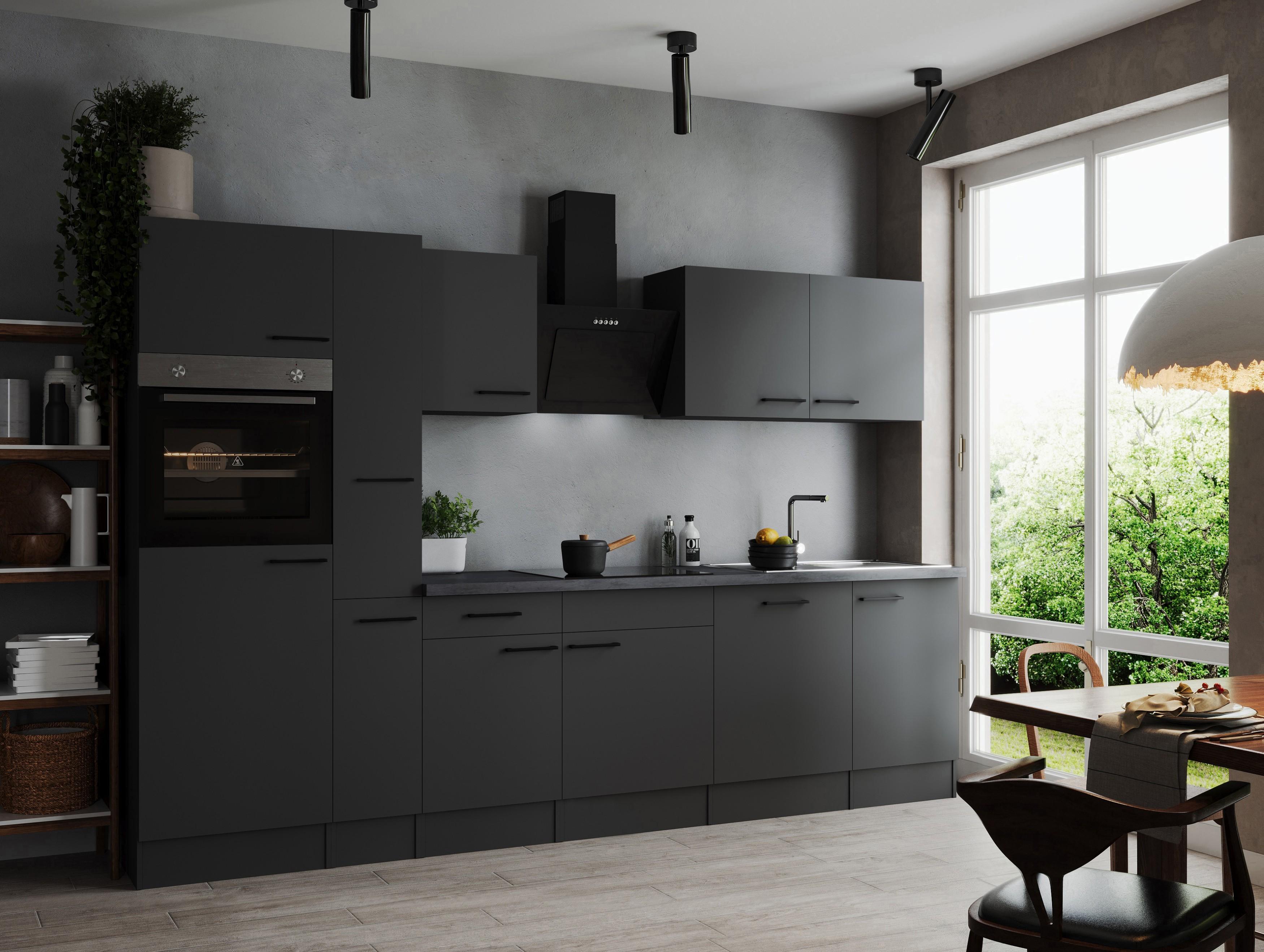 Küche Küchenzeile Küchenblock Grau Matt Oliver 310 cm Respekta KB310GRGM