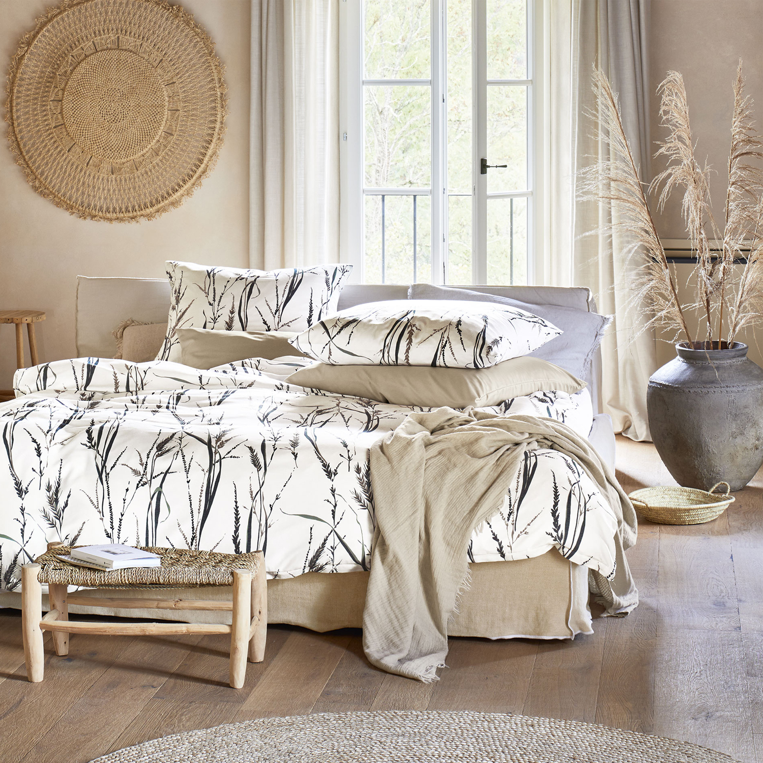 Irisette Mako-Satin Bettwäsche-Garnitur Sky 8463 Farbe natur-80 Größe 135x200 + 80x80 cm 8463-80-001
