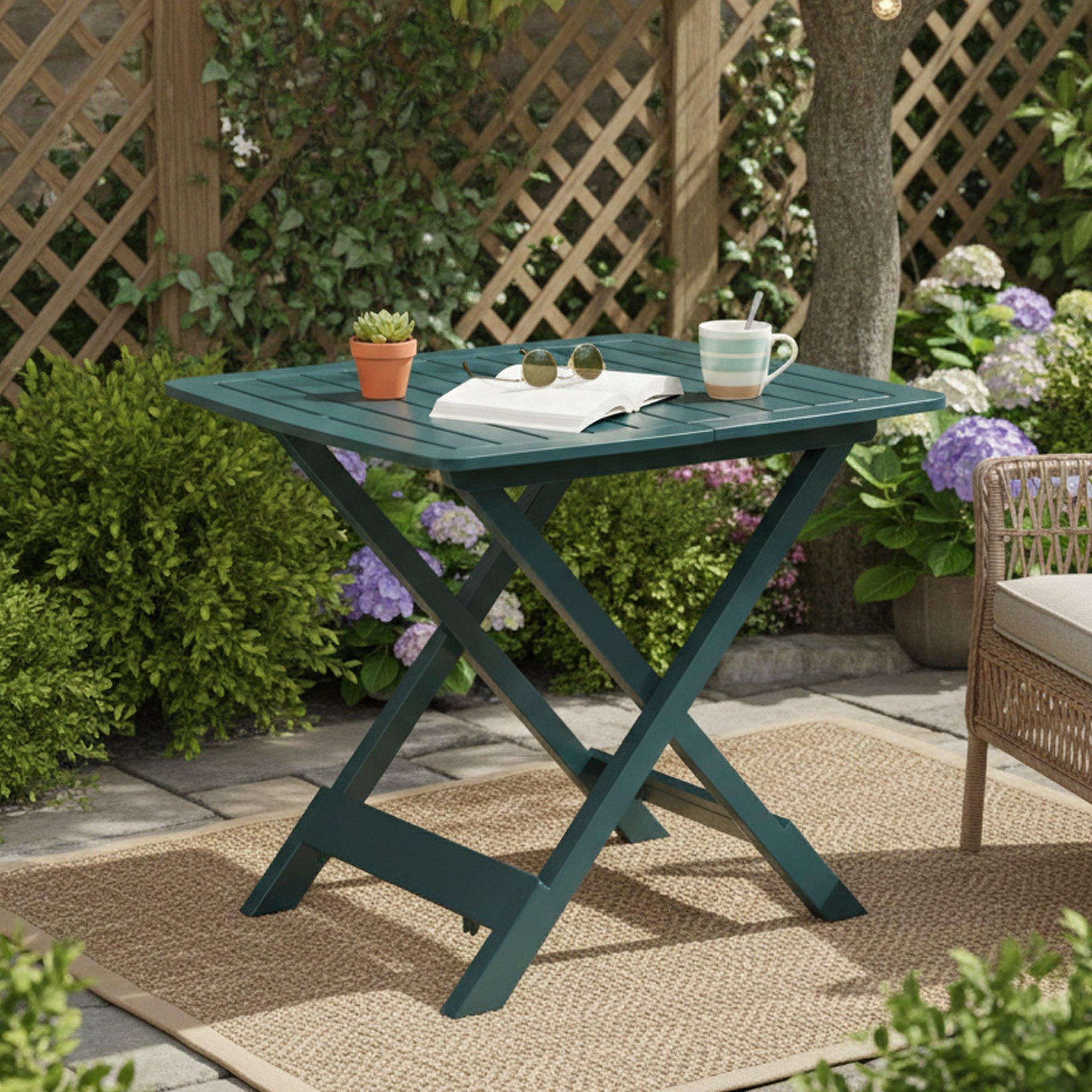 Dmora Ruthton - Gartentisch, 79x72x70h cm Grün, 4 Plätze Italy