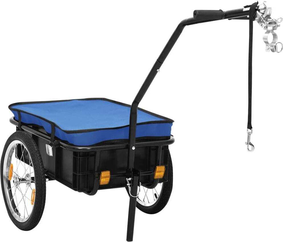 Fahrradanhänger und Handwagen 155x60x83 cm Stahl Blau