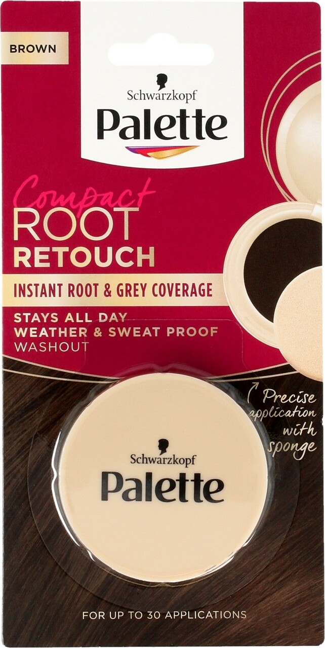 Schwarzkopf PALETTE Compact Root Retouch Compact, temporärer Abdeckstift zum Auffrischen der Wurzeln Braun 3g