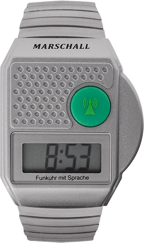Engelkemper Marschall Funkuhr TALKING WATCH | Blindenuhr > silbern/türkis CEM-36839-1110V