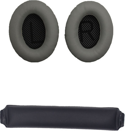 INF Náhradné náušníky a hlavový most pre slúchadlá Bose QC15 QC25 QC35 Sivá + čierna