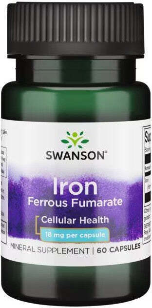 Sonstige Eisen Ferrous Fumarat 18 mg 60 Kapseln Swanson Health Products