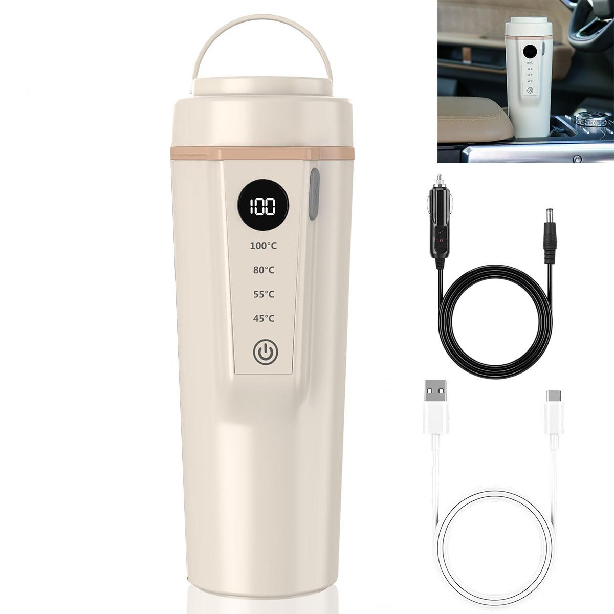 Novzep Auto Wasserkocher 500ML, 96W 12V Reisewasserkocher Klein USB Wasserkocher Auto 4 Temperaturen Für Autoreise, For Tee, Kaffee KAUF-ALRI-HA709-018