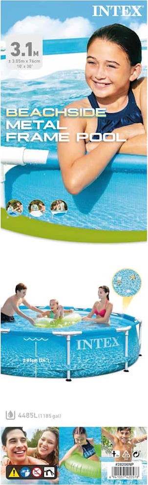 INTEX Bazén s kovovým rámom na pláži 305x76 cm