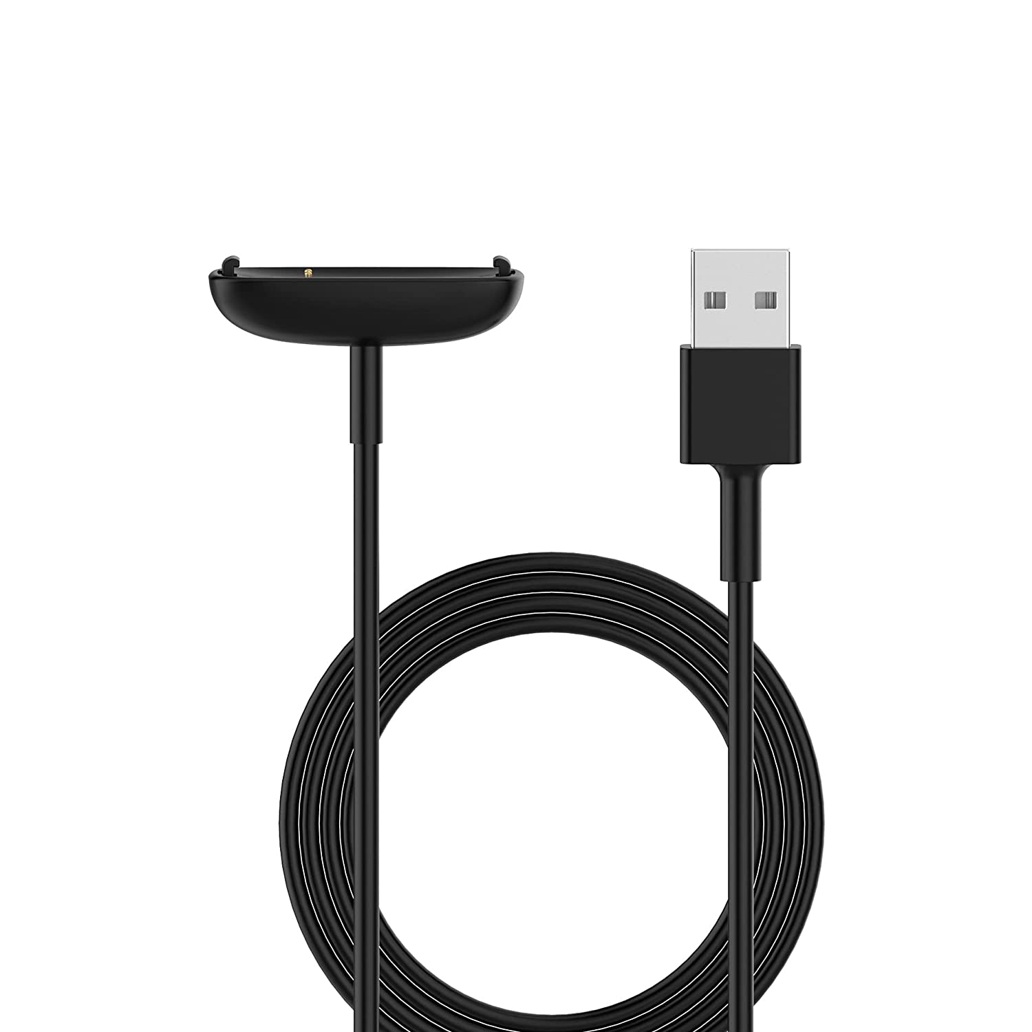 Case2go - Nabíjačka vhodná pre Fitbit Inspire (2. gen.) - USB kábel - 1 meter - TPE - čierna