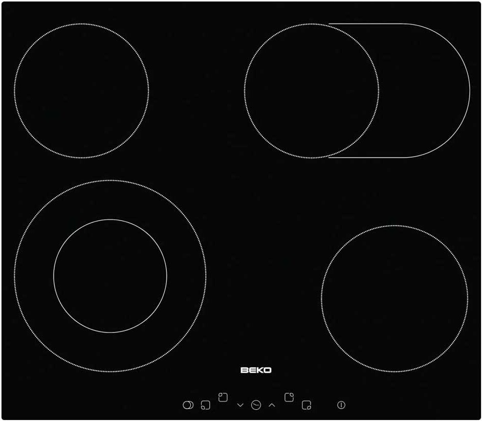 Beko Hic64403t Glaskeramikkochfeld 60 Cm 4 Brennern Schwarz Schwarz One Size