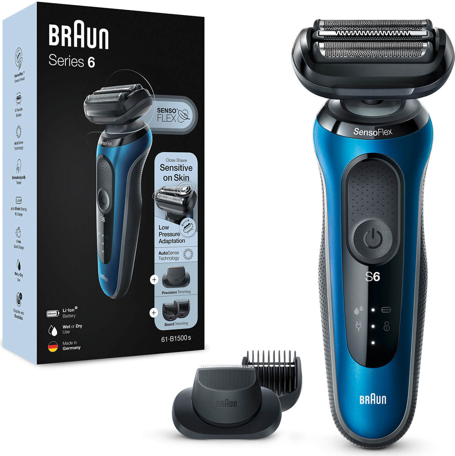 Braun Series 6 61-B1500s Elektrorasierer mit Barttrimmer