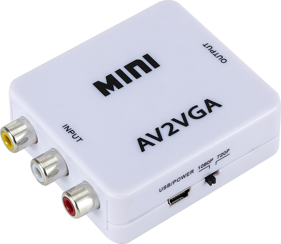 KKmoon Mini AV2VGA Video Konverter Konverter Box AV RCA CVBS zu VGA Video Konverter Konverter mit 3.5mm Audio zu PC HDTV Konverter