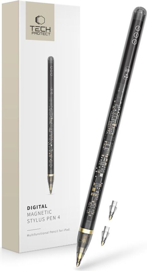 Tech-Protect Digitálne magnetické stylus pero "4" Ipad číre/čierne