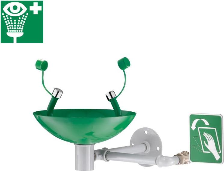 Delabie Sicherheits-Augendusche W-Mont. mit Auffangschale 9102