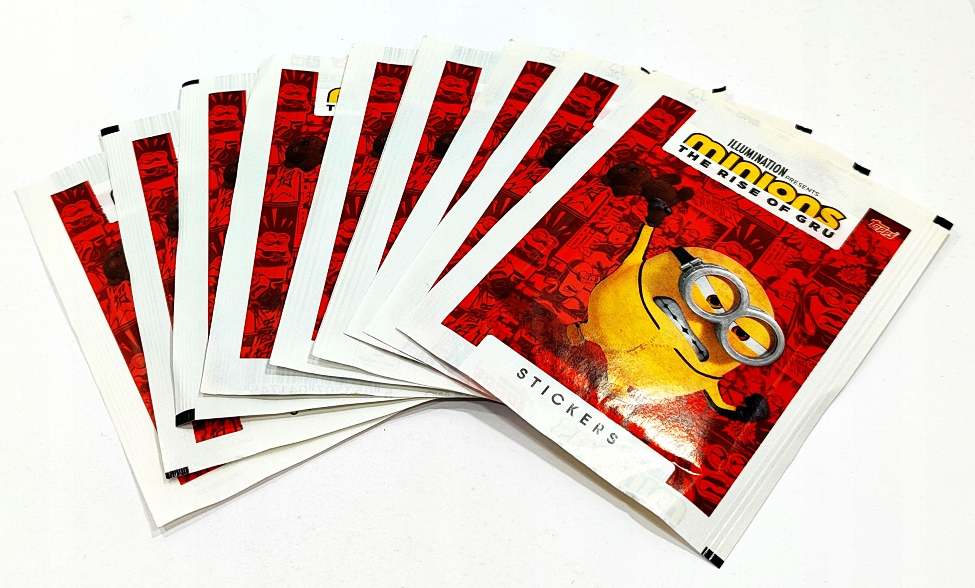 Hasbro Minions Stickers. Minions: The Rise Of Gru. Topps. 9 Packets / 54 Stickers