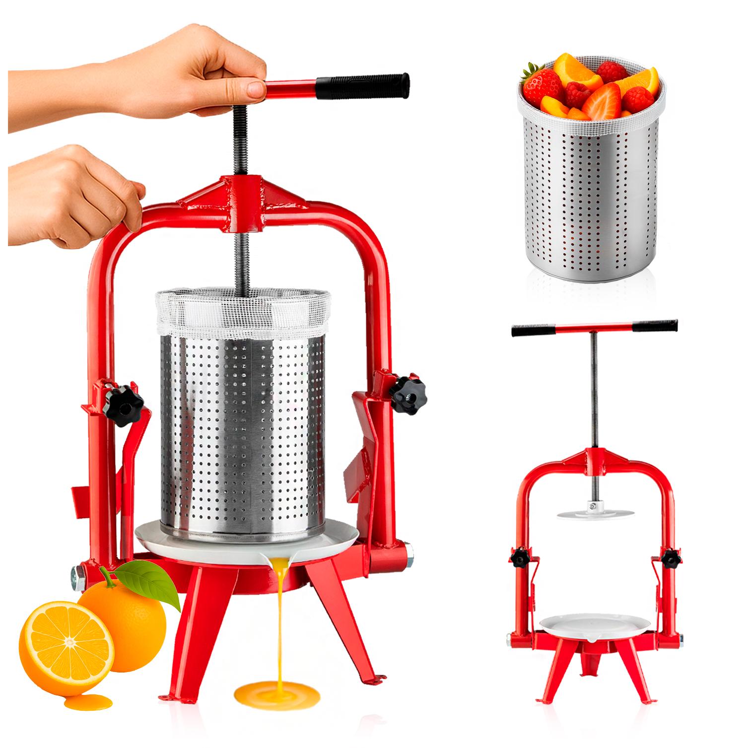 SuperButelki.pl – Rahmenpresse für Obst 9 Liter, Gemüsesaftpresse 9 l, zum Pressen, Entsaften, für Liköre, Wein, Säfte, Olivenöl, Öl, multifunktional