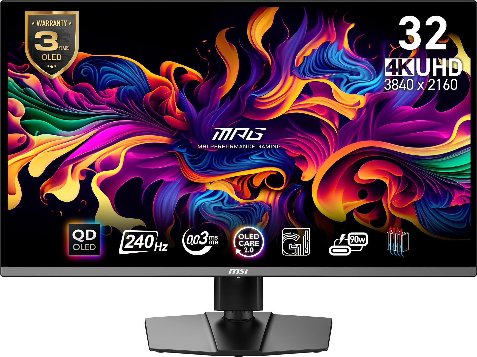 MSI MPG 321URXDE QD-OLED, 80 cm (31.5"), 3840 x 2160 px, 4K Ultra HD, QD-OLED, 1 ms, Čierna