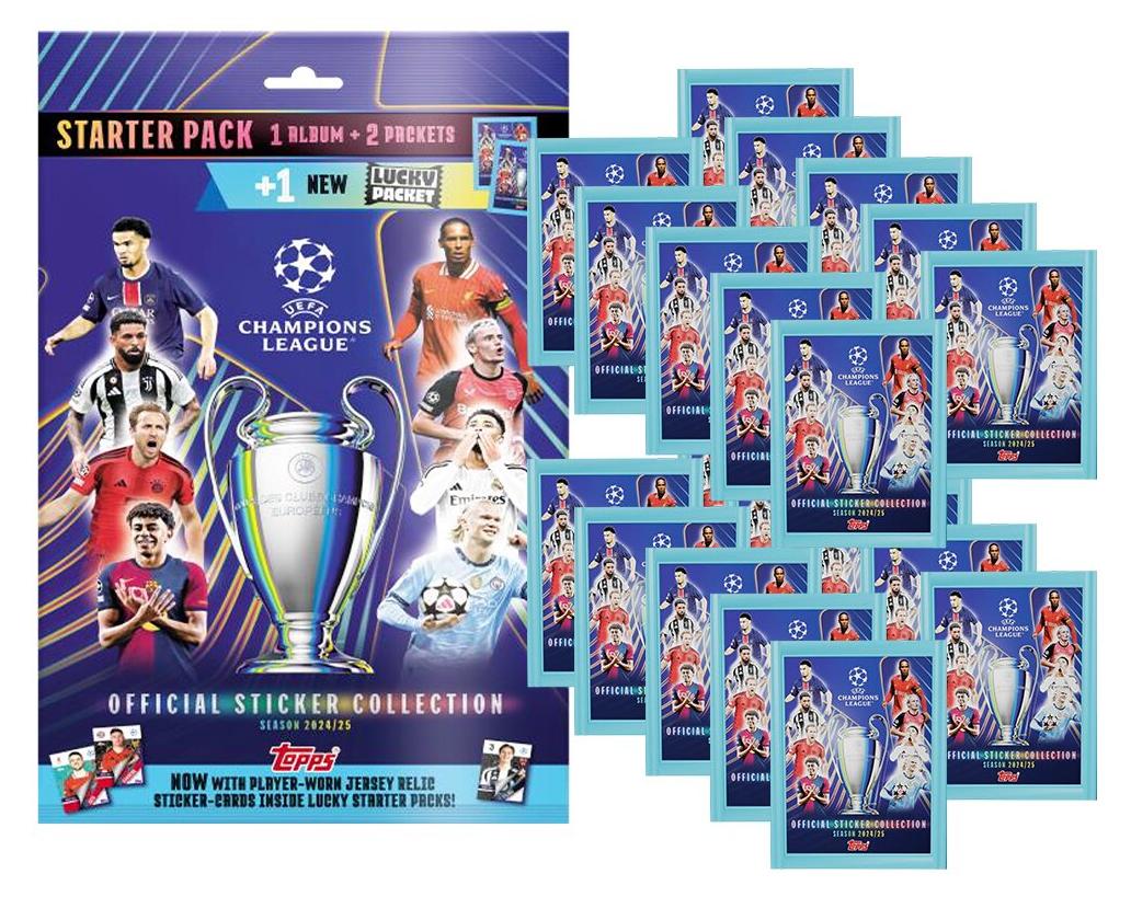 Topps - Champions League 2024/2025 - Sammelsticker - 1 Starterpack + 20 Tüten